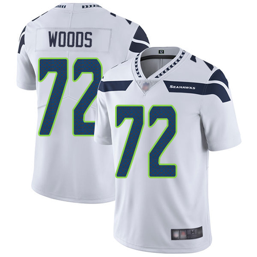 Seattle Seahawks Limited White Men Al Woods Road Jersey NFL Football #72 Vapor Untouchable->seattle seahawks->NFL Jersey